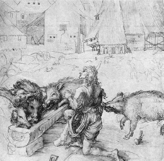 Albrecht Durer The Prodigal Son among the Swine oil painting picture